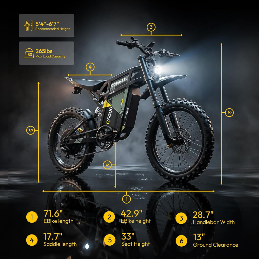 Electric Dirt Bike for Adults, 7000W Peak Motor Electric Motorcycle