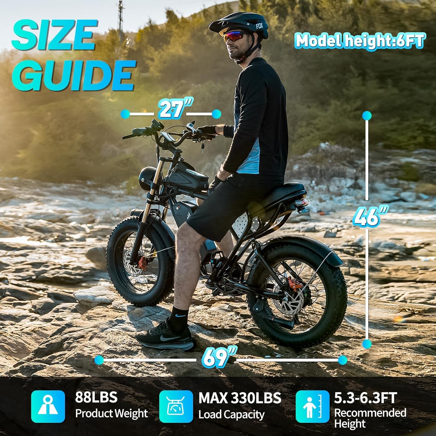 Adult Mountain Bike, 20-inch Wide-tire All-Terrain e-Bike Equipped