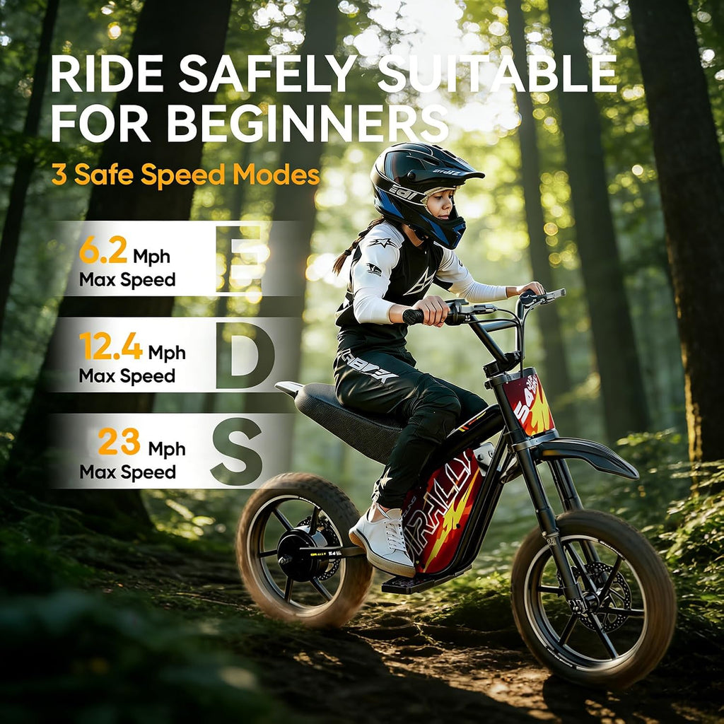 Electric Dirt Bike for Kids - Up to 23Mph & 35 Miles Long-Range