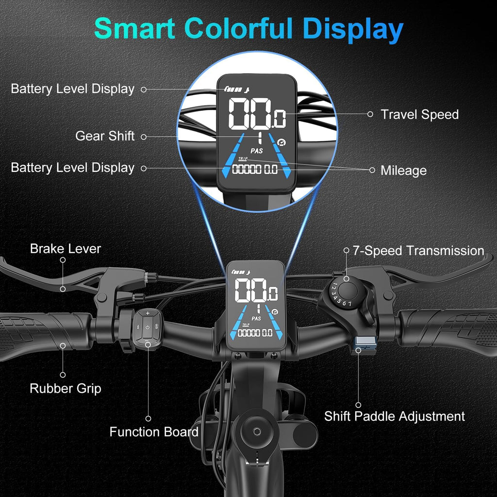 Electric Bike for Adults Teens,1500W Peak Ebike,60Miles 25MPH E Mountain Bike,26