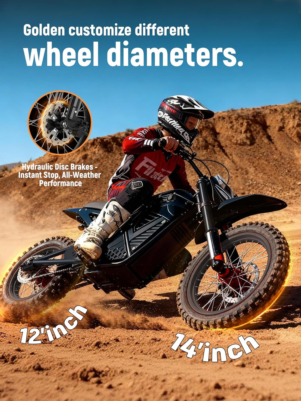 Electric Dirt Bike for Teens Adults, Mid-Drive Motor 3500W Peak