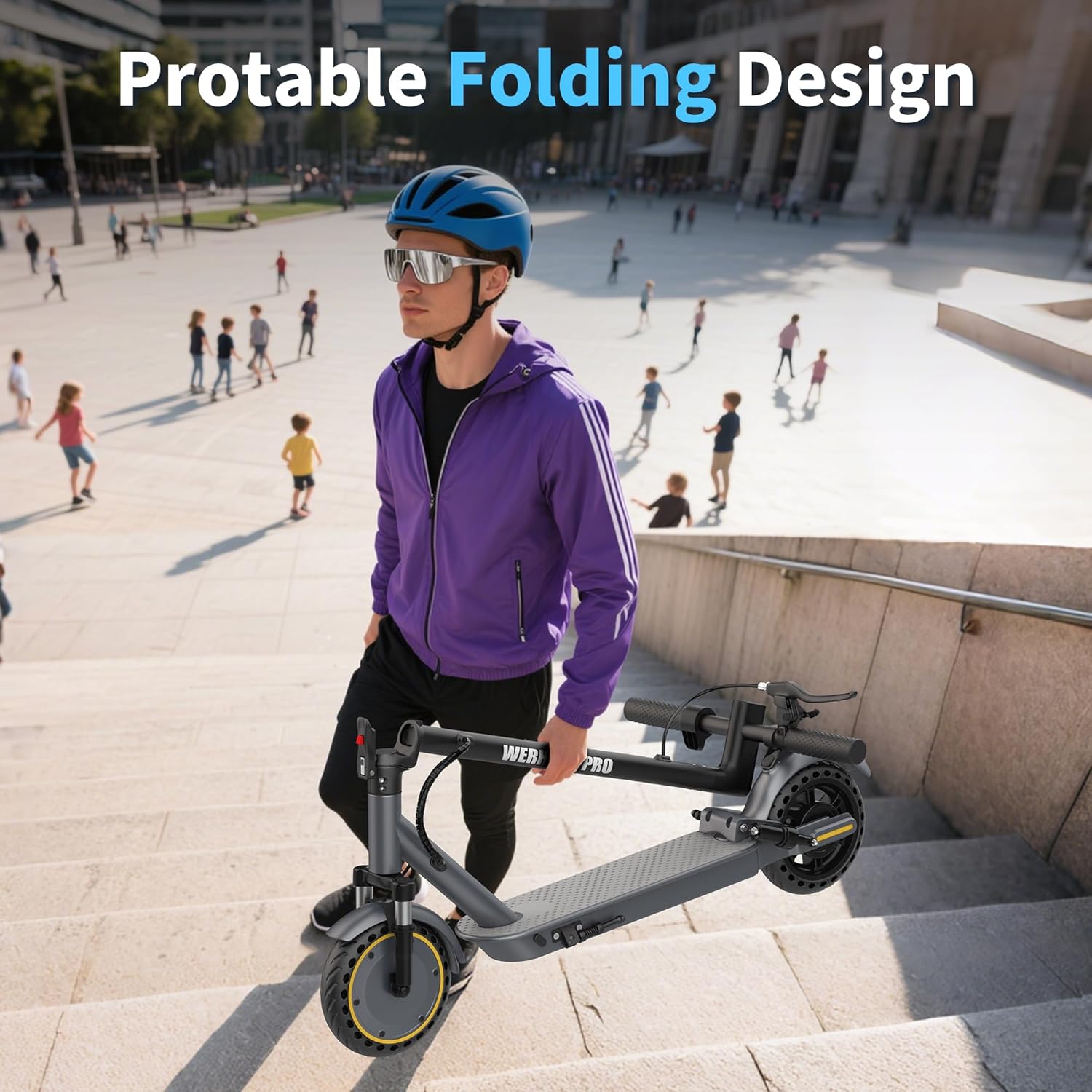 Electric Scooter, 500/350W Powerful Motor, 22/19 MPH Max Speed, 28-15 Miles