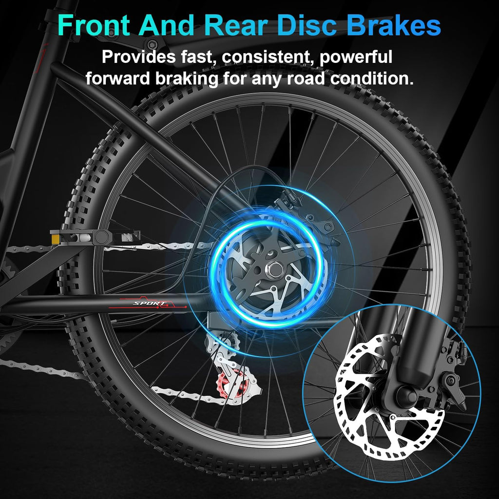 Electric Bike for Adults Teens,1500W Peak Ebike,60Miles 25MPH E Mountain Bike,26