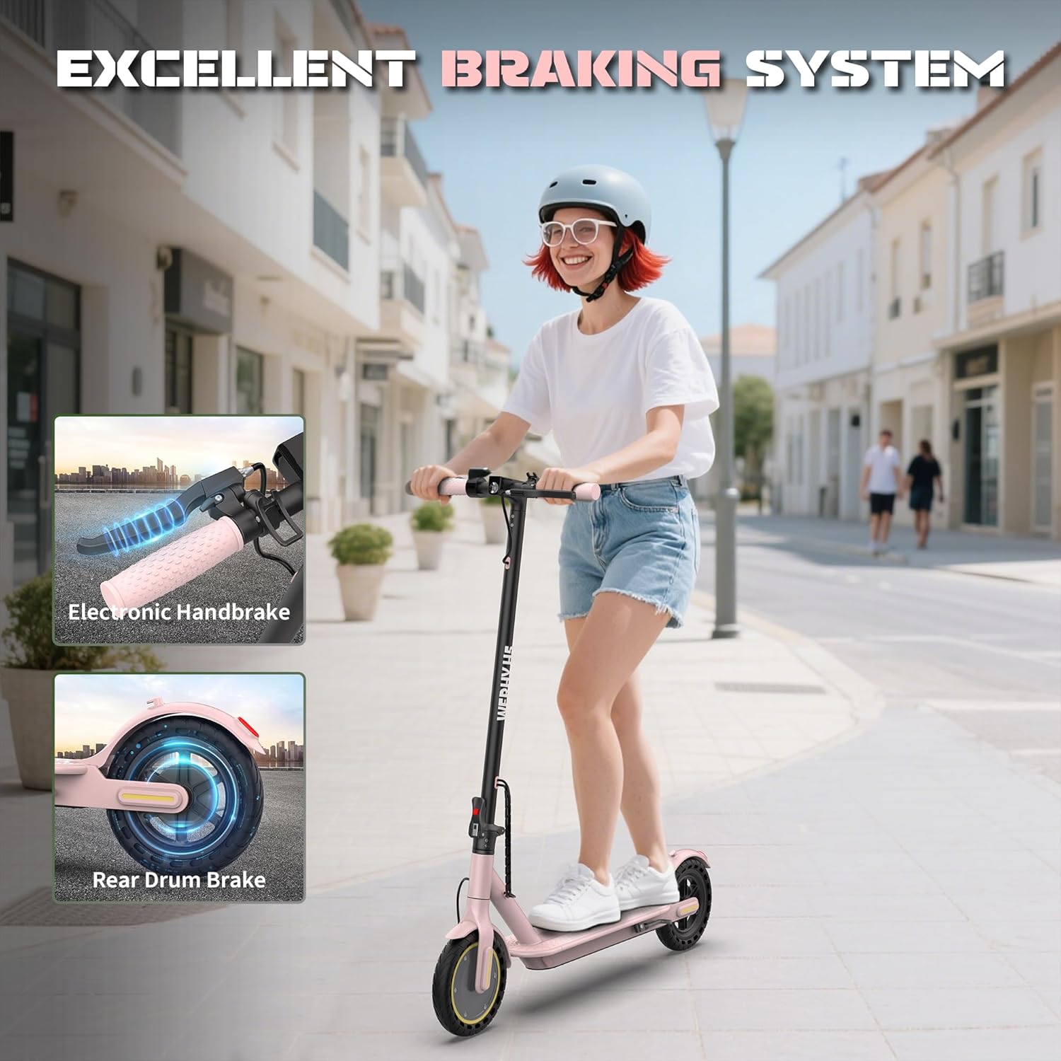 Electric Scooter, 500/350W Motor & 10"/8.5" Solid Tires, Up to 22/19 MPH & 25/15 Miles