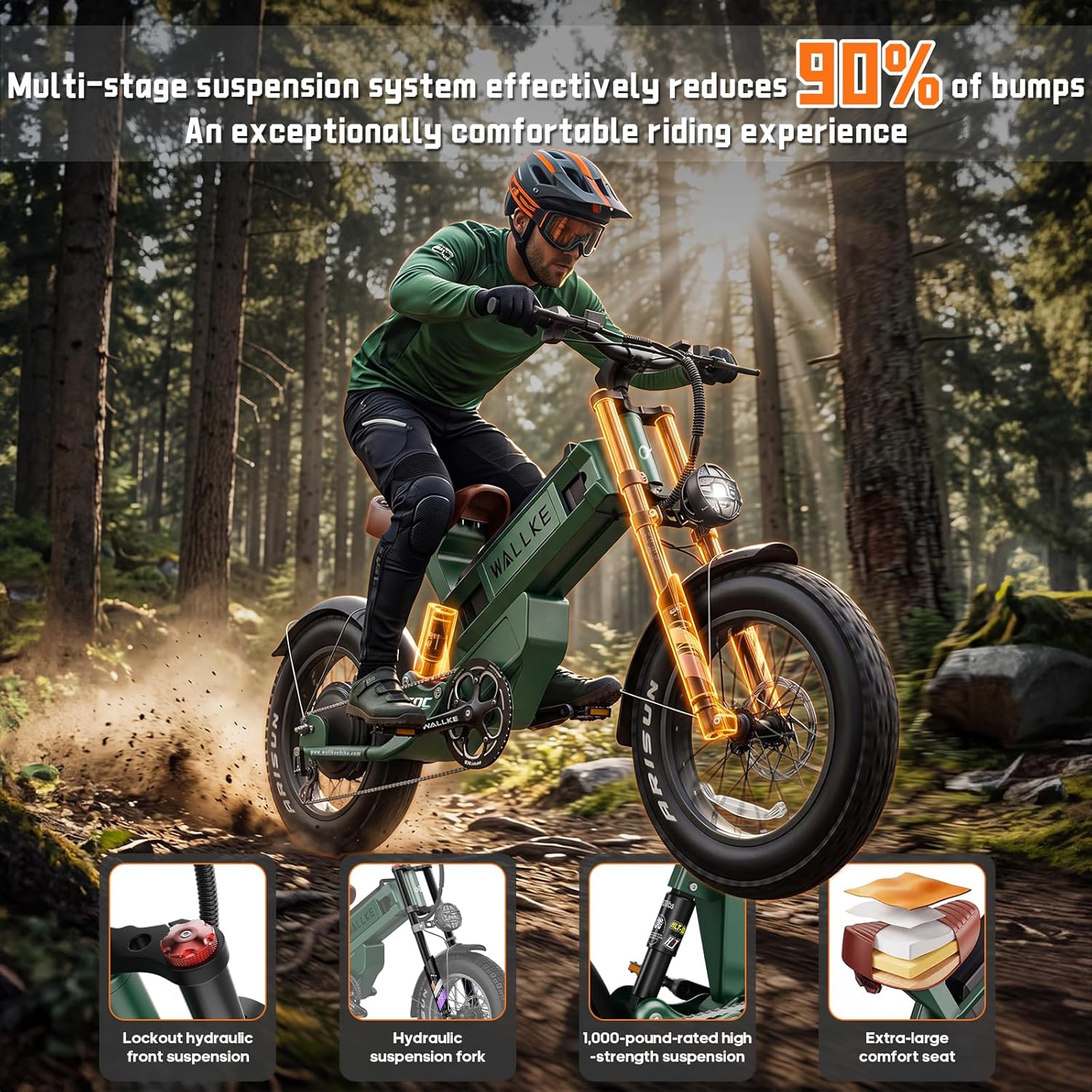 R60C 4000W Long Range Electric Bike for Adults, Fat Tire All Terrain Ebike