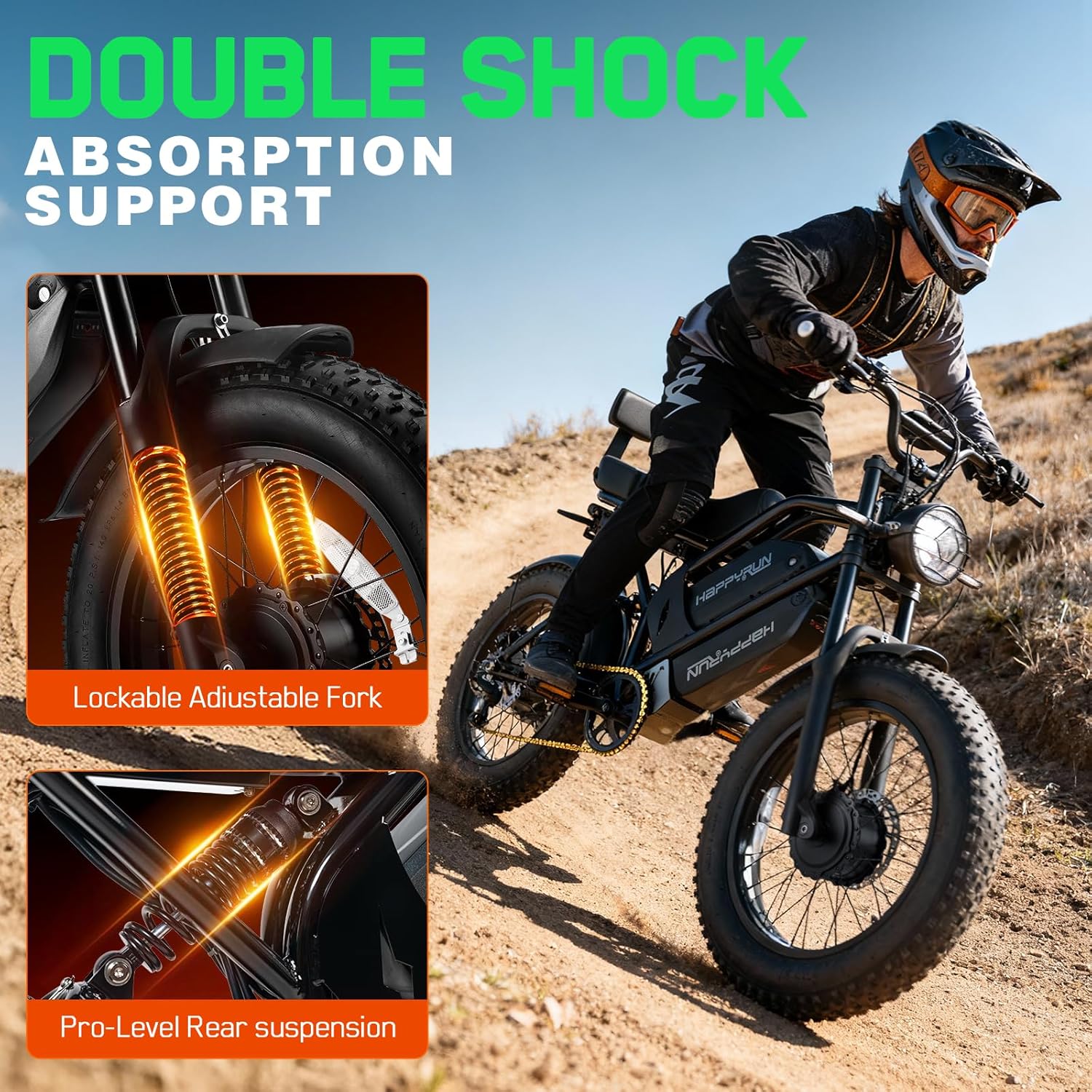 G70 Pro 5000W Peak Dual Motor Electric Bike for Adults, 38Ah