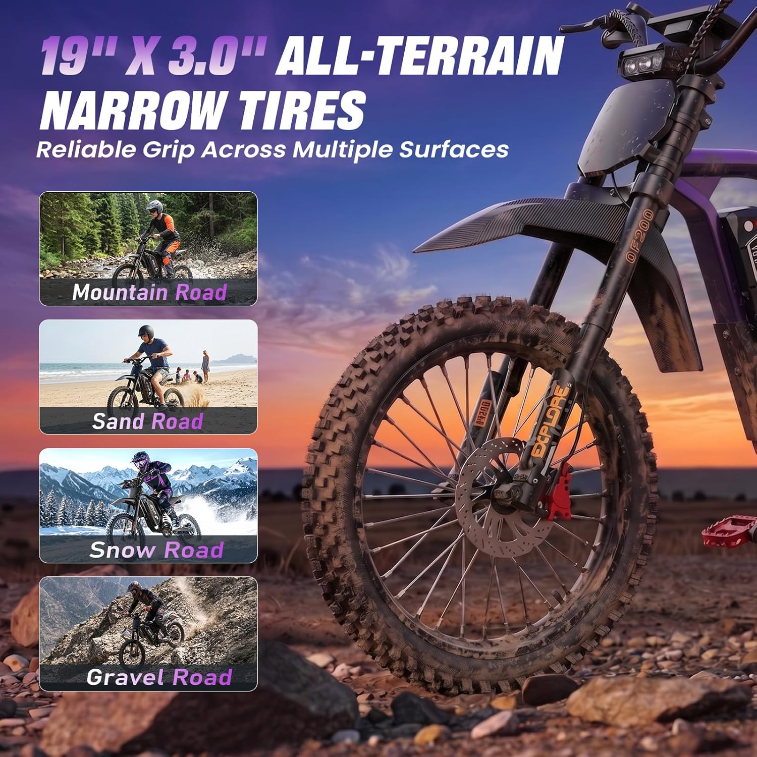 Electric Dirt Bike for Adults 4700W, Off-Road Electric Bike 60V 32Ah, 50 MPH High Speed