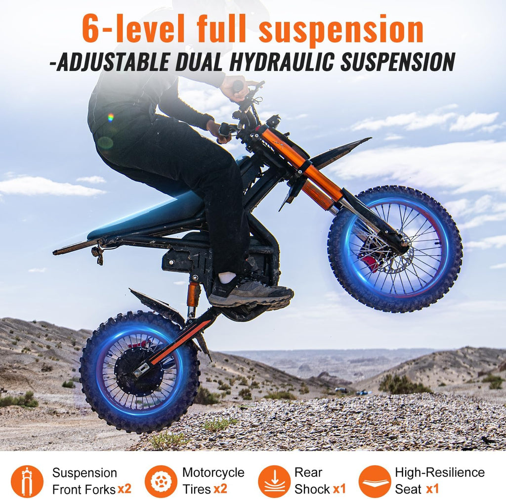 Ebike for Teens Adults, 60V 25AH 40MPH // 48V 27AH 37MPH Electric Dirt Bike