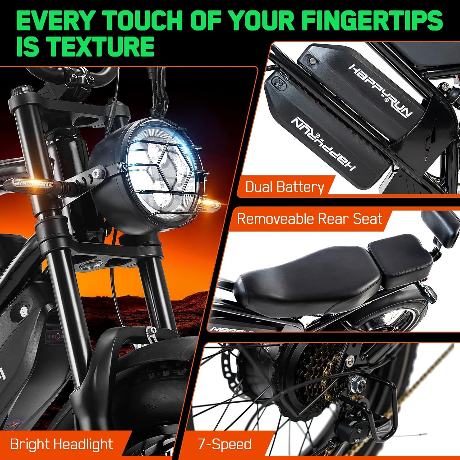 G70 Pro 5000W Peak Dual Motor Electric Bike for Adults, 38Ah