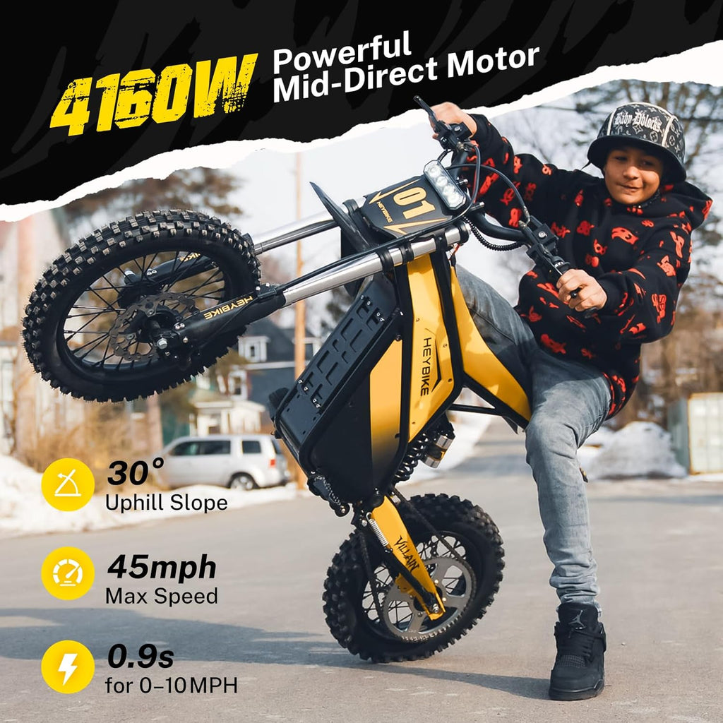 Electric Dirt Bike, 4160W E Dirt Bike with 52V