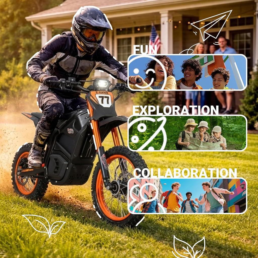 E‑Hawk 3500W Peak Power 48V Electric Dirt Bike for Teens & Adults