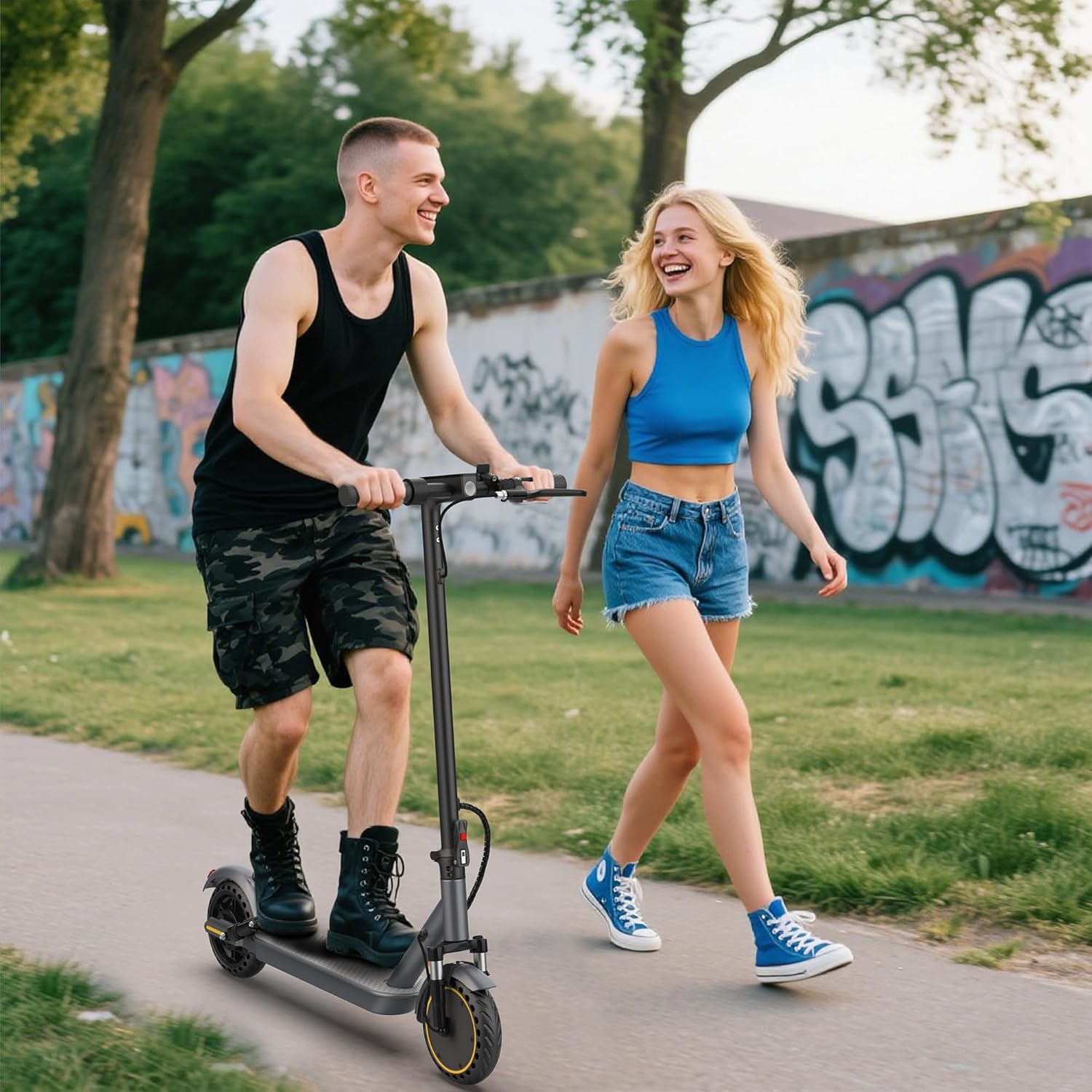 Electric Scooter, 500/350W Powerful Motor, 22/19 MPH Max Speed, 28-15 Miles