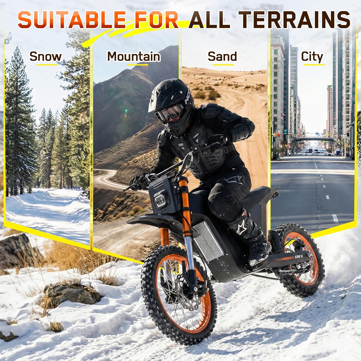 G300 SE 4500W Peak Electric Dirt Bike for Adults and Teens, 48V 26Ah