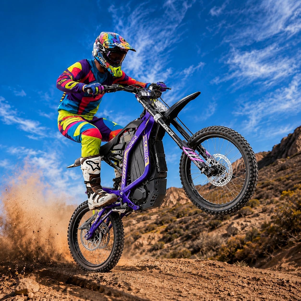 Electric Dirt Bike for Adults, 72V 16000W/10000W Peak Mid-Drive Motor