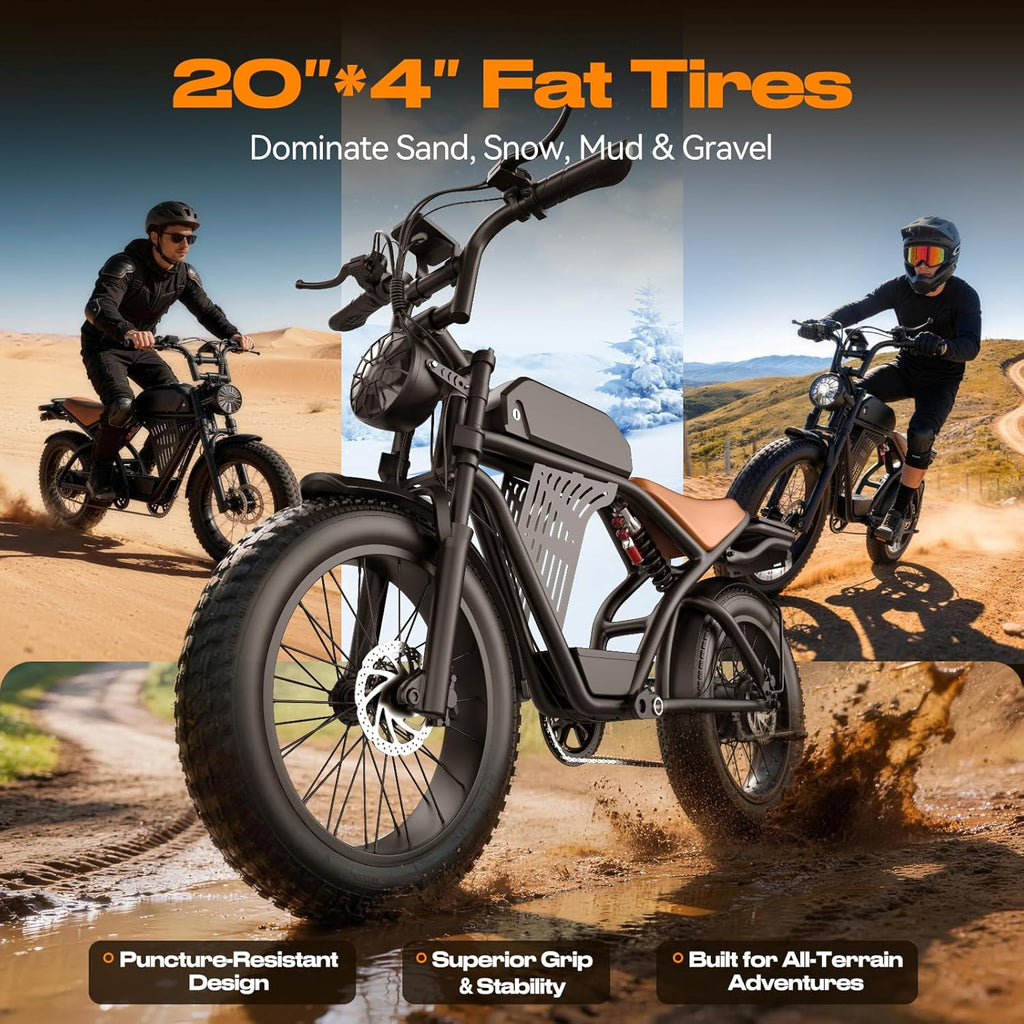 2500W Peak Electric Dirt Bike for Adults,100 Miles,32MPH Off-Road Ebike with 48V 20Ah