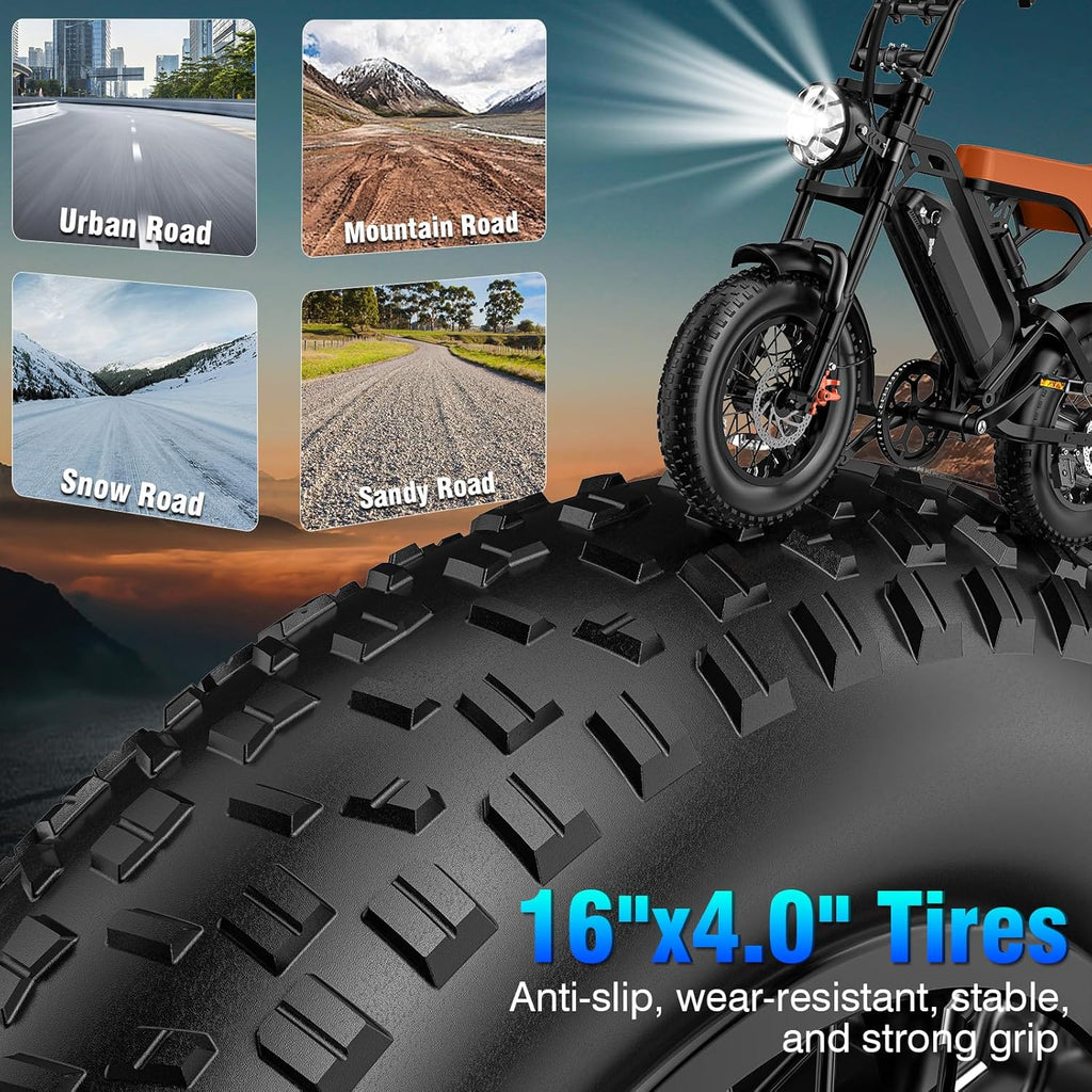 Electric Bike for Adults and Teens, 520W-1200W Motor, 20-28MPH, 32 Miles