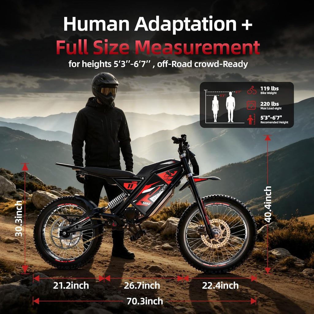 Electric Dirt Bike for Adults&Teens,3200W/3600W/4000W Mid-Drive Motor