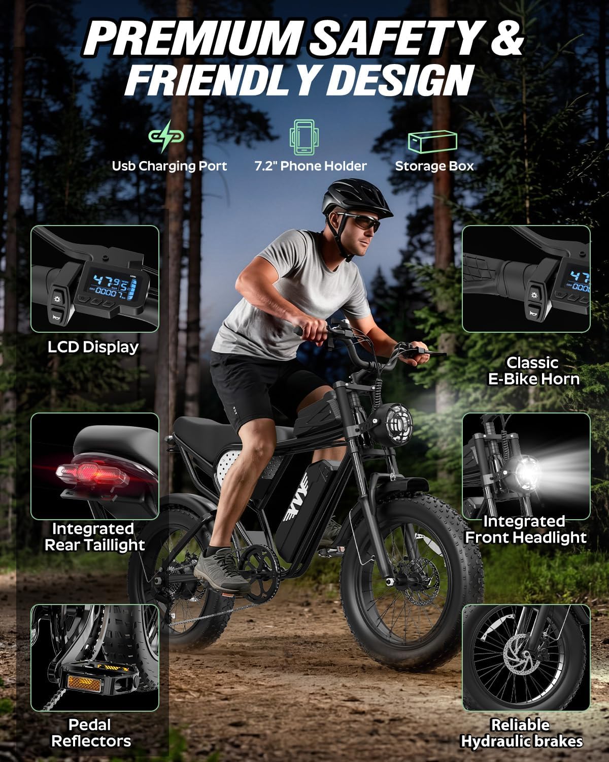 Adult Electric Bike 1500W-3000W Peak Motor,