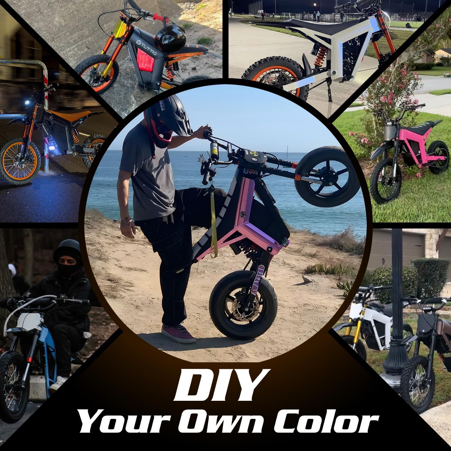 Electric Dirt Bike for Adults, 3000W Mid-Drive E-Motorcycle 48V