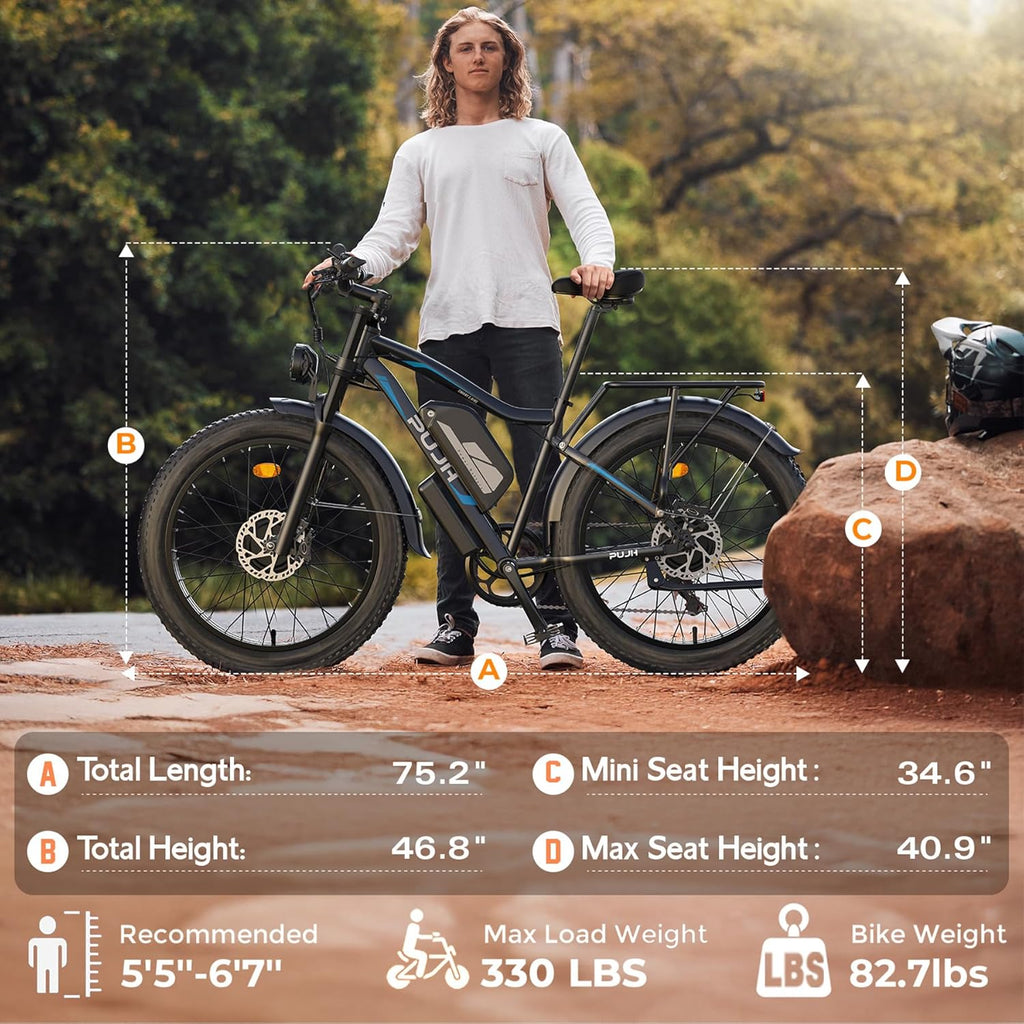Electric Bike for Adult, 60V 20Ah Dual Motor Ebikes, Max 50MPH Up to 100 Miles