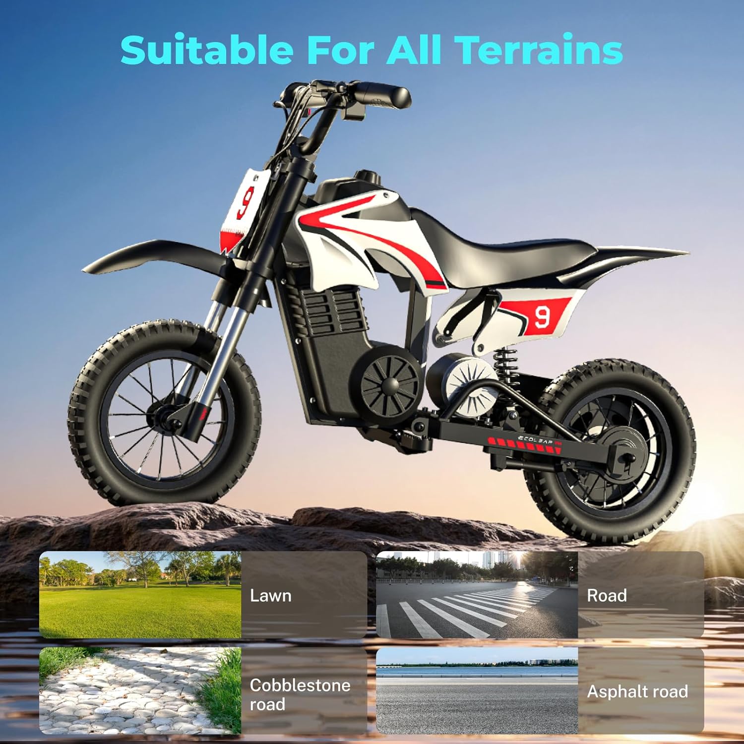 Electric Dirt Bike 36V Motorcycle,16MPH Fast Speed 14 Mile Long