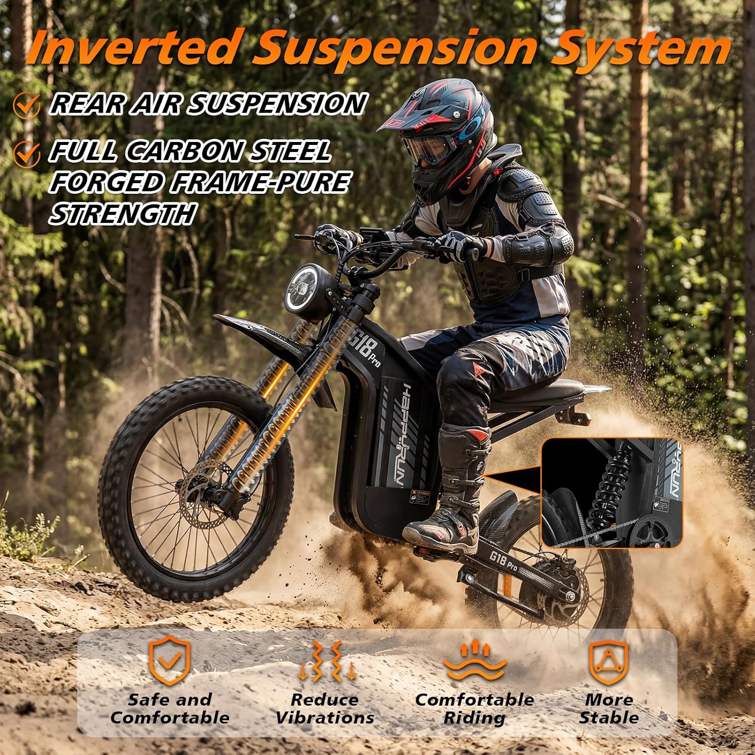 G18pro Electric Dirt Bike for Adults – 4500W Peak Motor