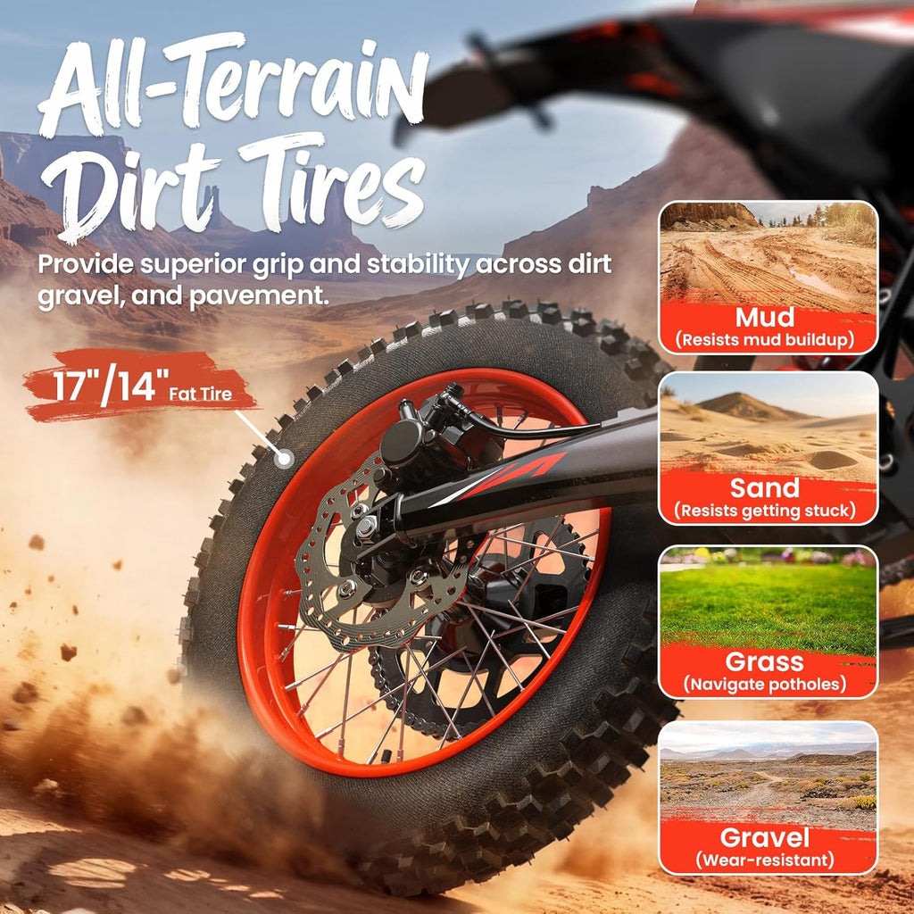 X1 Spark Electric Dirt Bike 4500W, 60V 28.8Ah