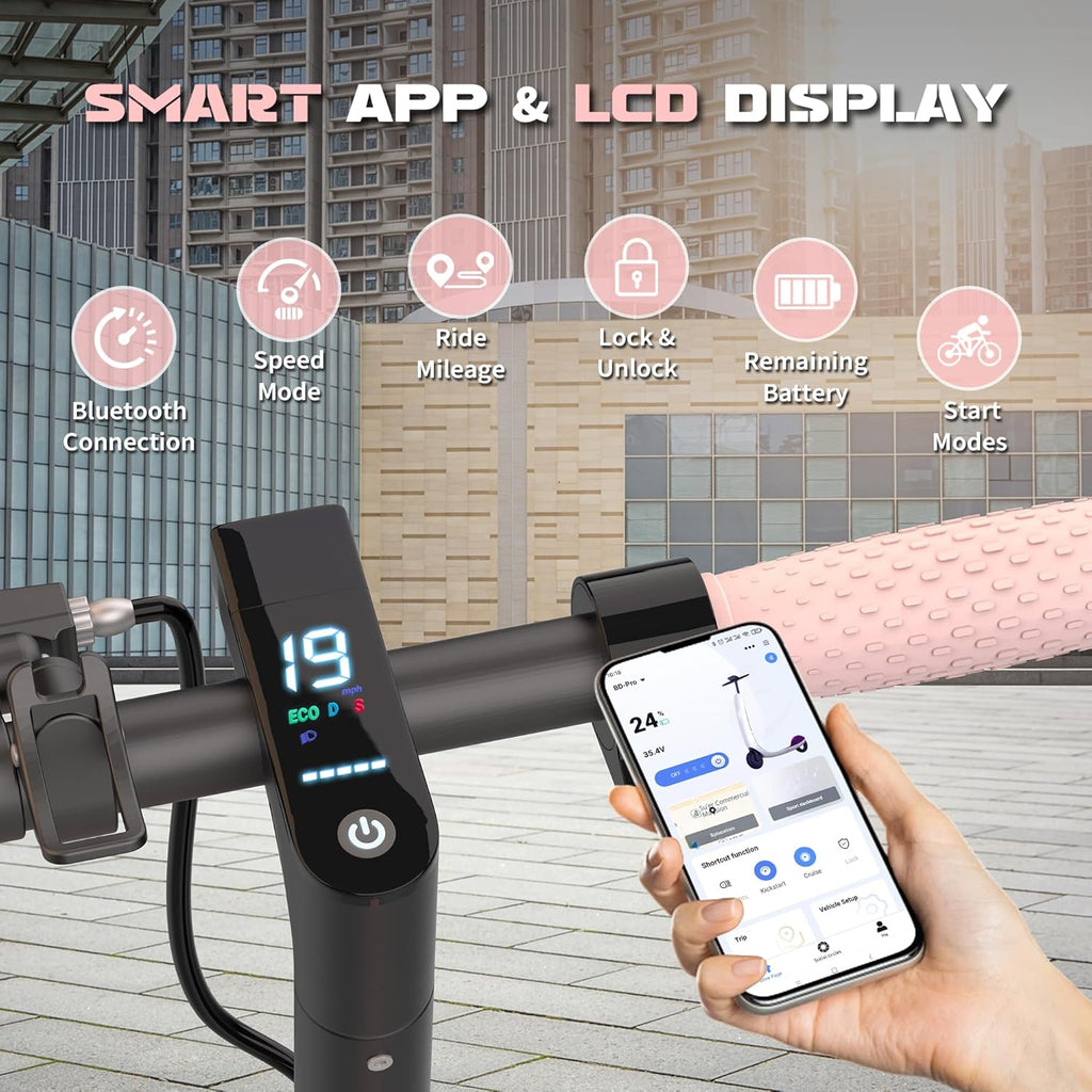 Electric Scooter, 500/350W Motor & 10"/8.5" Solid Tires, Up to 22/19 MPH & 25/15 Miles