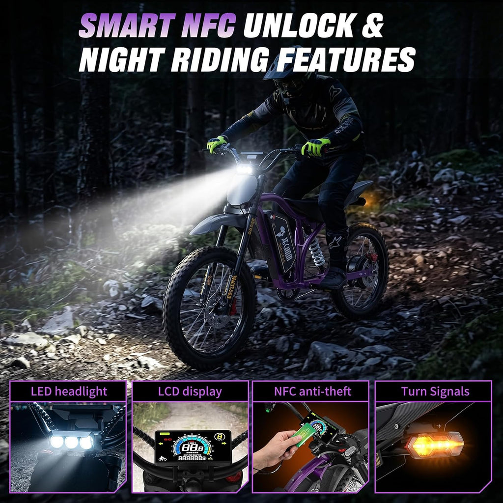 Electric Dirt Bike for Adults 4700W, Off-Road Electric Bike 60V 32Ah, 50 MPH High Speed