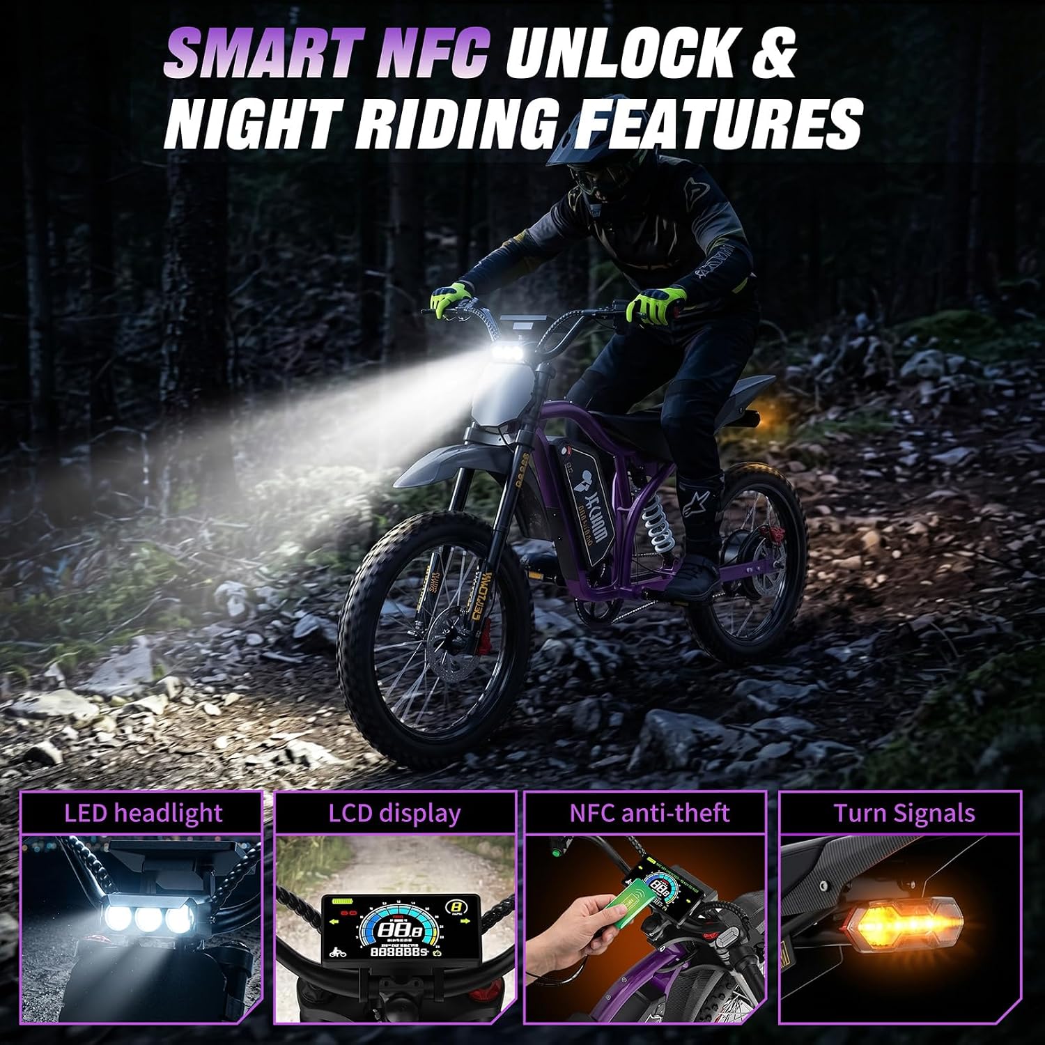 Electric Dirt Bike for Adults 4700W, Off-Road Electric Bike 60V 32Ah, 50 MPH High Speed