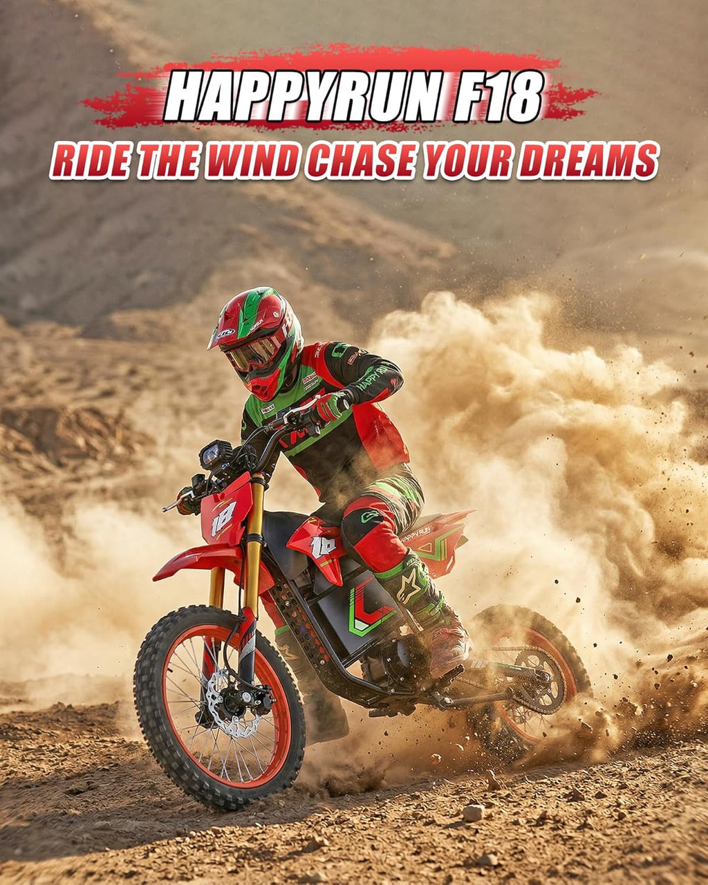 Off-Road E-Moto - Electric Dirt Bike for Adults - 6000W Peak Mid-Drive Motor