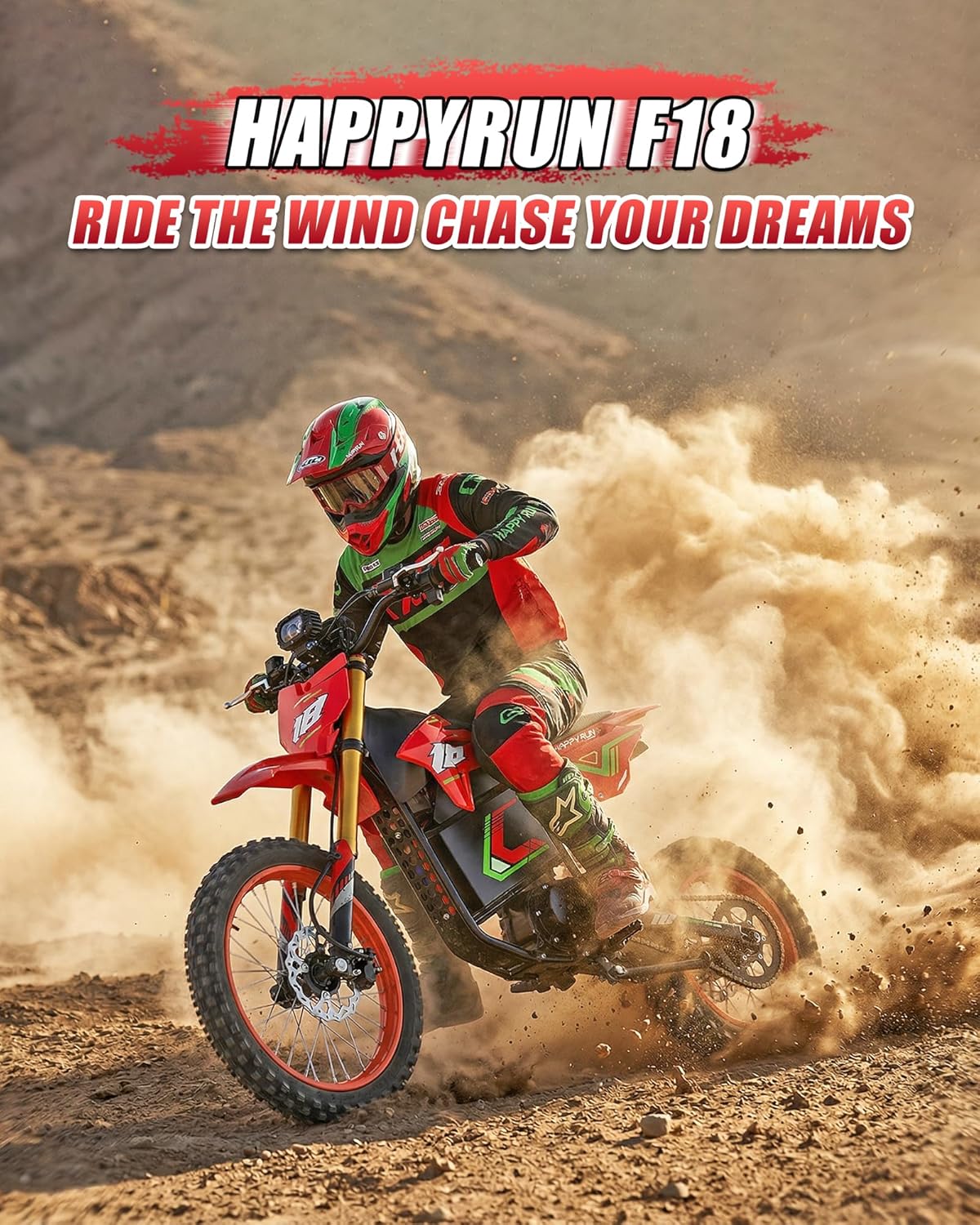 Off-Road E-Moto - Electric Dirt Bike for Adults - 6000W Peak Mid-Drive Motor