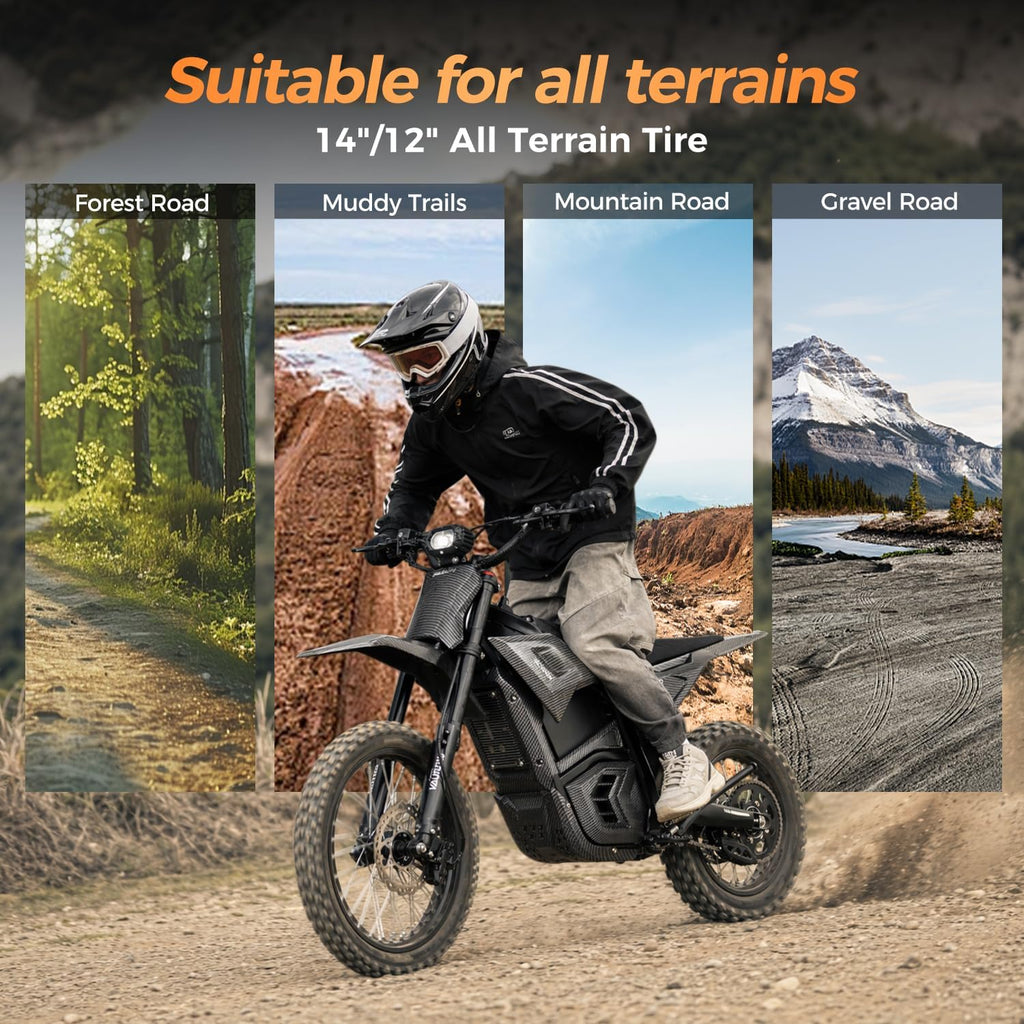 Electric Dirt Bike for Adults&Teens, Mid-Drive Motor 3840/5600W Peak