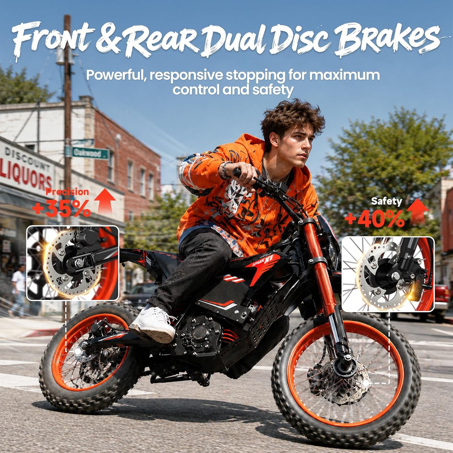 X1 Spark Electric Dirt Bike 4500W, 60V 28.8Ah