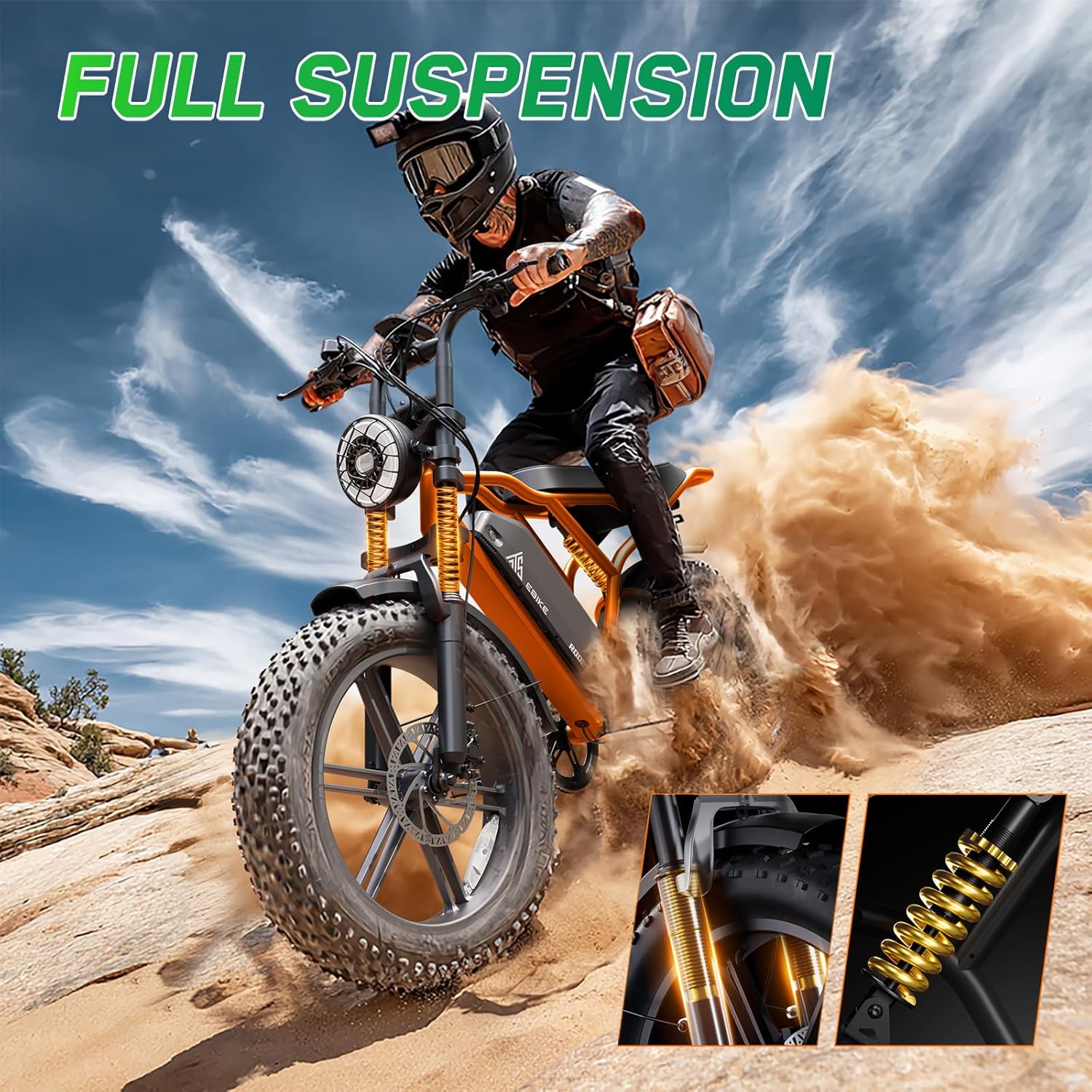 Electric Bike for Adults, 1500W Peak Motor 60 Miles Fat Tire Ebike with 48V 15Ah