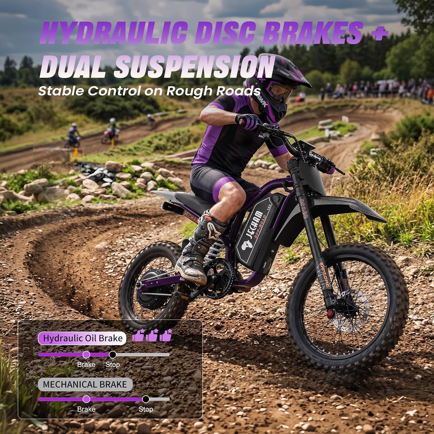 Electric Dirt Bike for Adults 4700W, Off-Road Electric Bike 60V 32Ah, 50 MPH High Speed