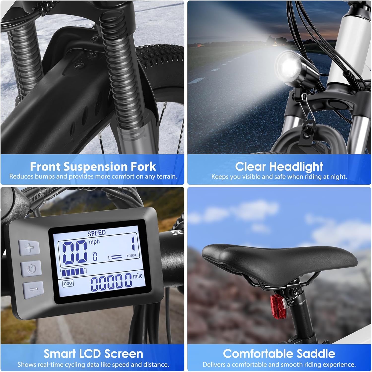 Electric Bike for Adults, 26" Ebike with 1000W Peak Motor