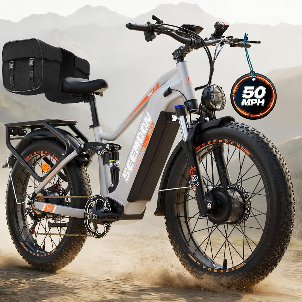 6000W Electric Bike,Max 50 MPH up to 150Mile Dual Motor Ebike for Adults,60V