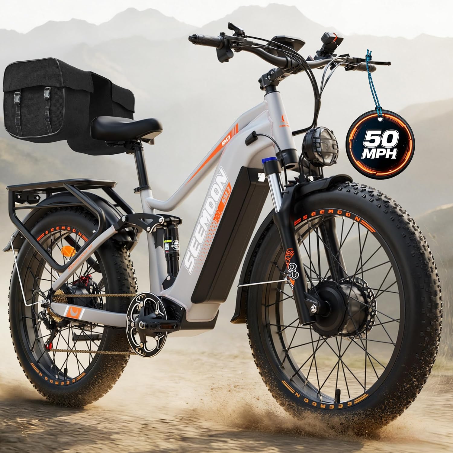 6000W Electric Bike,Max 50 MPH up to 150Mile Dual Motor Ebike for Adults,60V