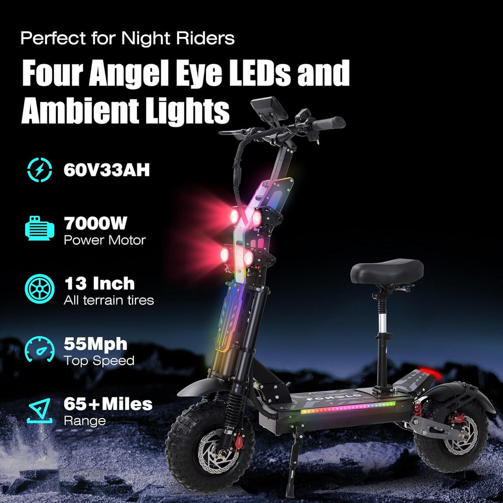 Electric Scooter Adult, 7000W Motor, 60V 33Ah