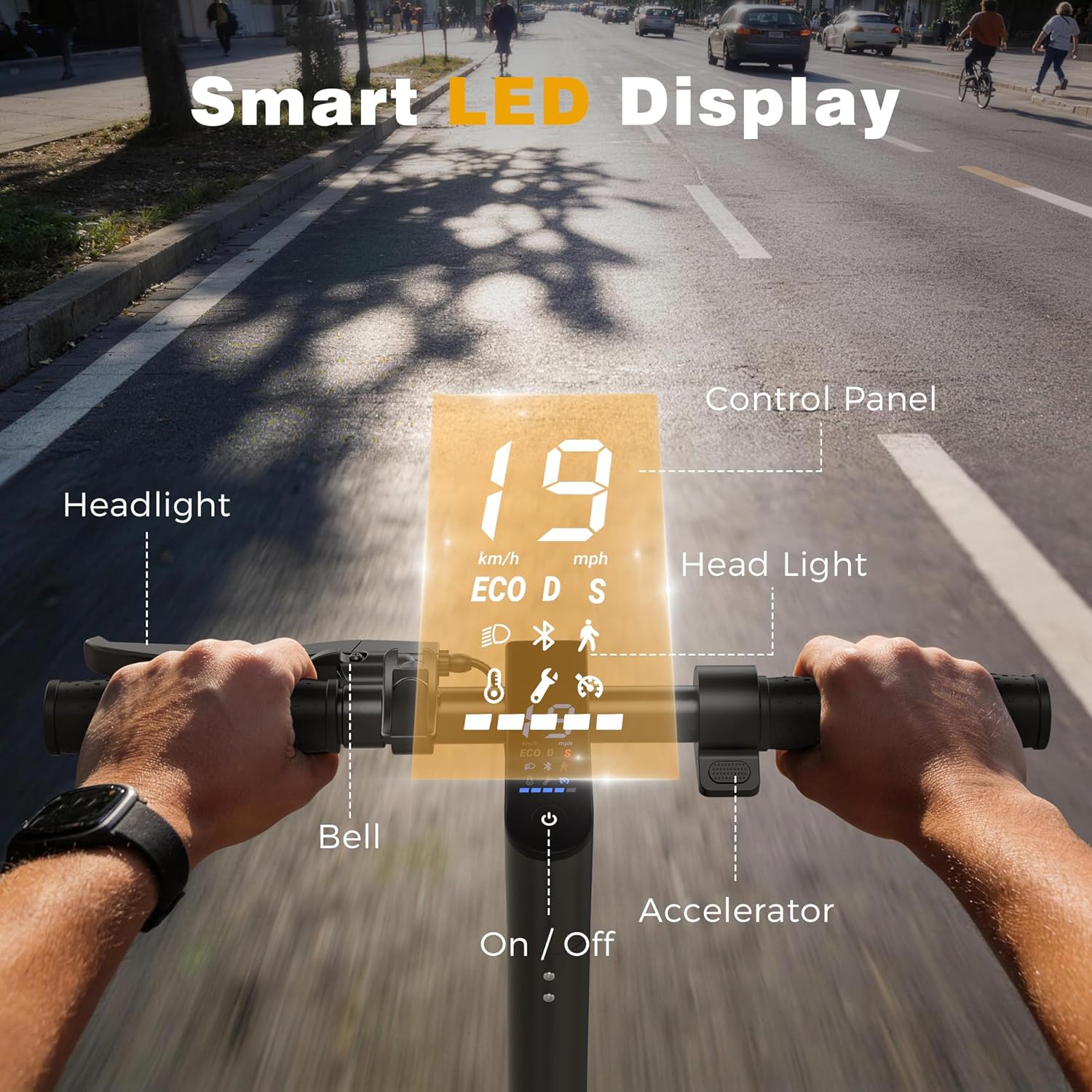 Electric Scooter for Adults，Top Speed 19/22 MPH，Range 19/22/28 Miles，8.5”/10