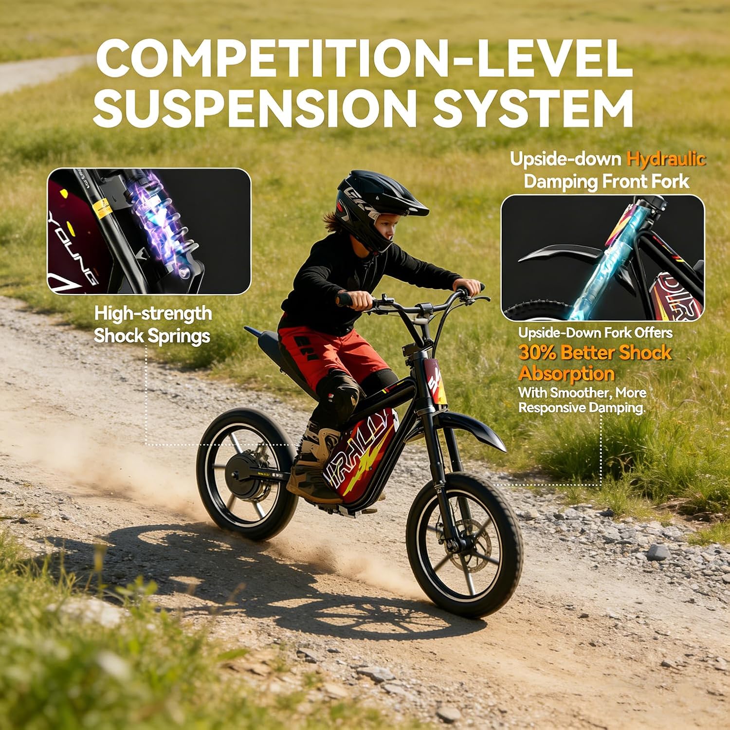 Electric Dirt Bike for Kids - Up to 23Mph & 35 Miles Long-Range