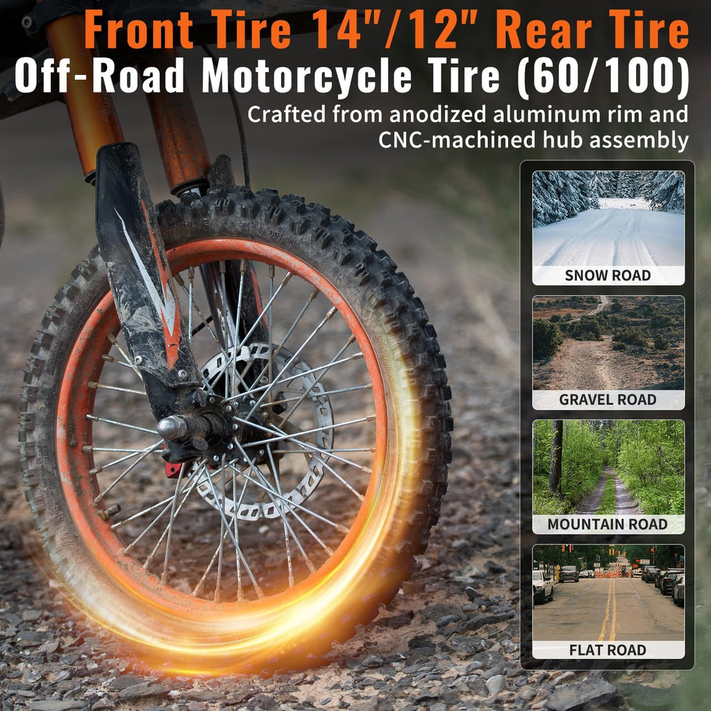 Ebike for Teens Adults, 60V 25AH 40MPH // 48V 27AH 37MPH Electric Dirt Bike