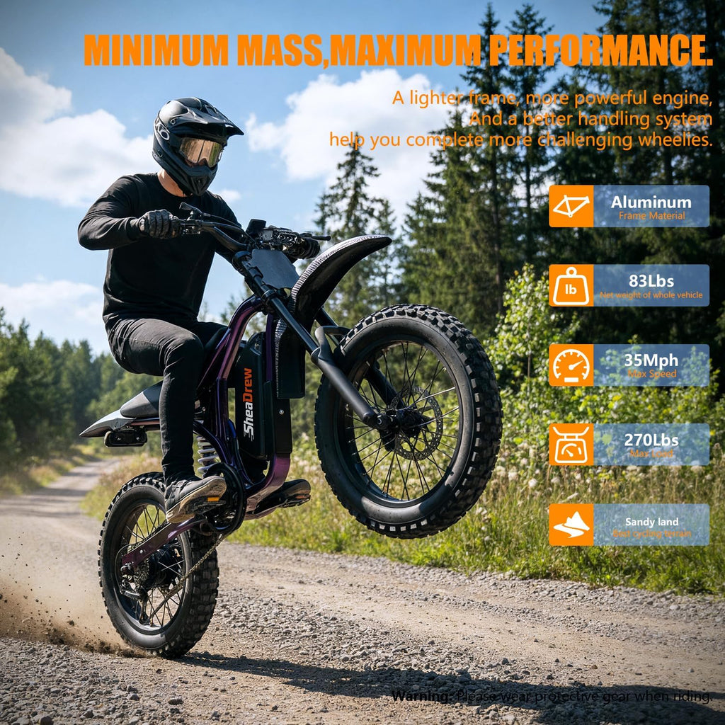 Electric Dirt Bike for Adults 1500–4700W High Power Motor