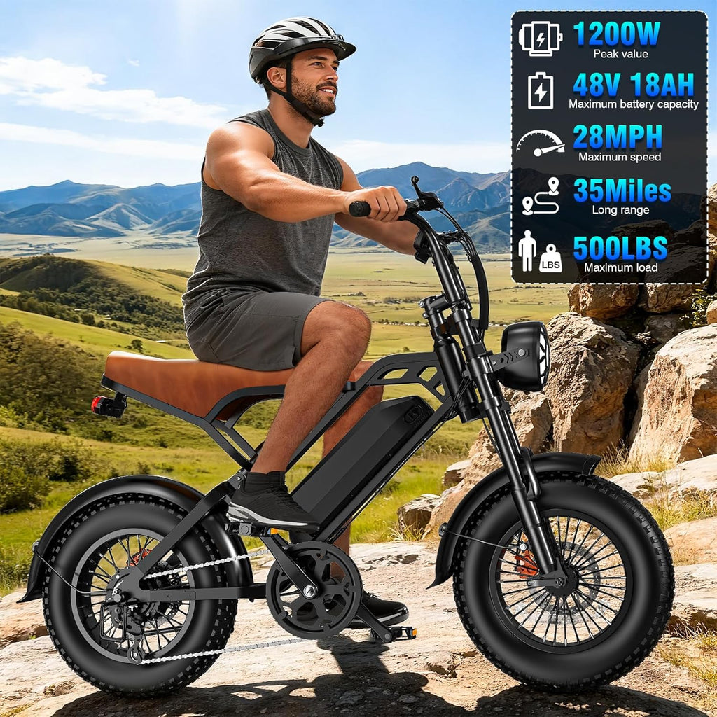 Electric Bike for Adults and Teens, 520W-1200W Motor, 20-28MPH, 32 Miles