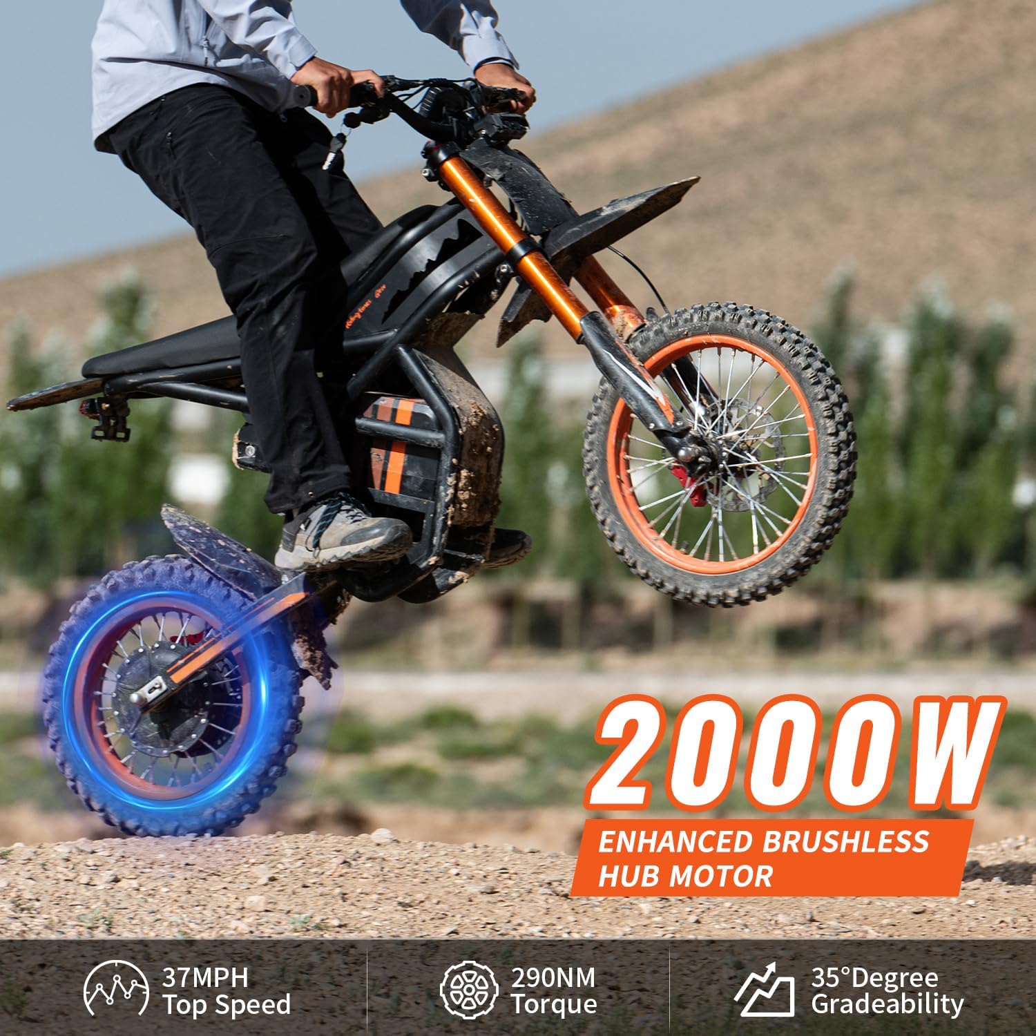 Ebike for Teens Adults, 60V 25AH 40MPH // 48V 27AH 37MPH Electric Dirt Bike