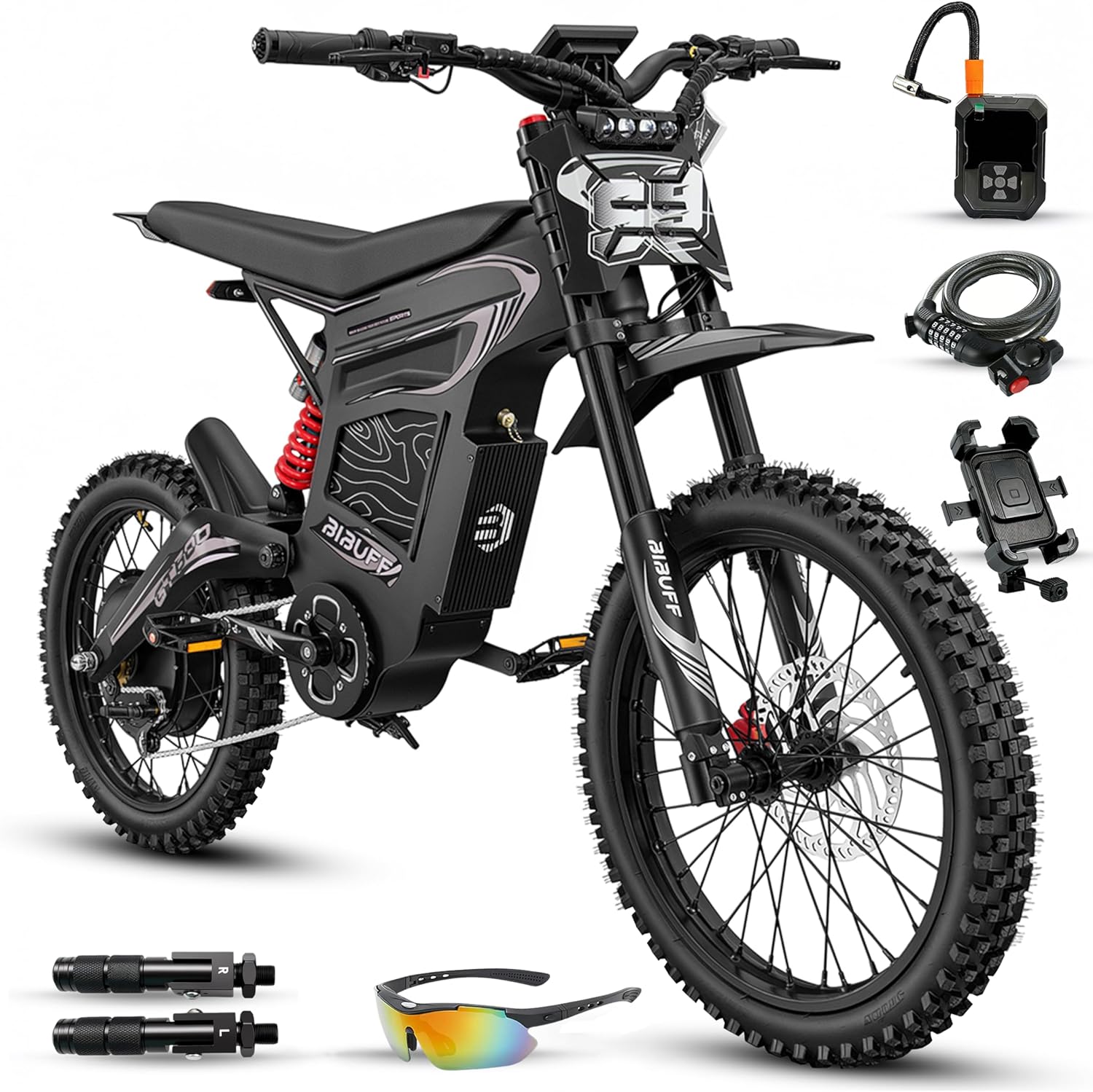 Electric Dirt Bike for Adults, 7500W Peak Motor, 55 MPH, 80+ Mile Range