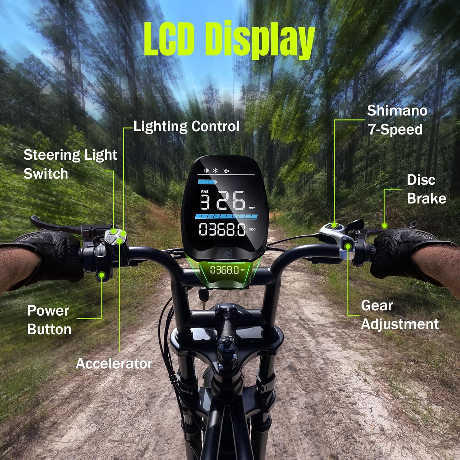 Electric Bike for Adults 1500W Peak 20" Fat Tire All-Terrain E-Bike 60/130 Miles