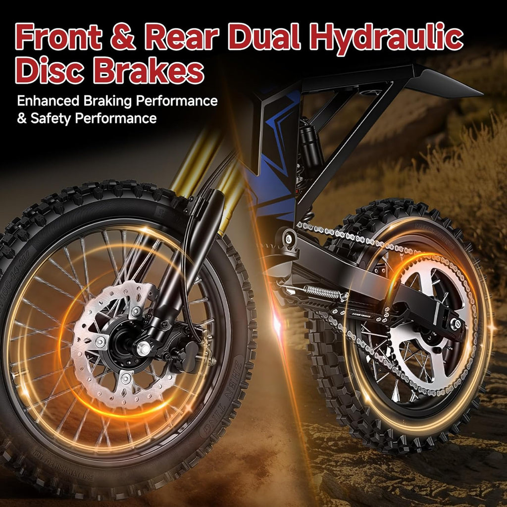 VE-6 2500W Electric Dirt Bike for Adults, 34 MPH Max Speed, 18 Miles Range, E-Bike