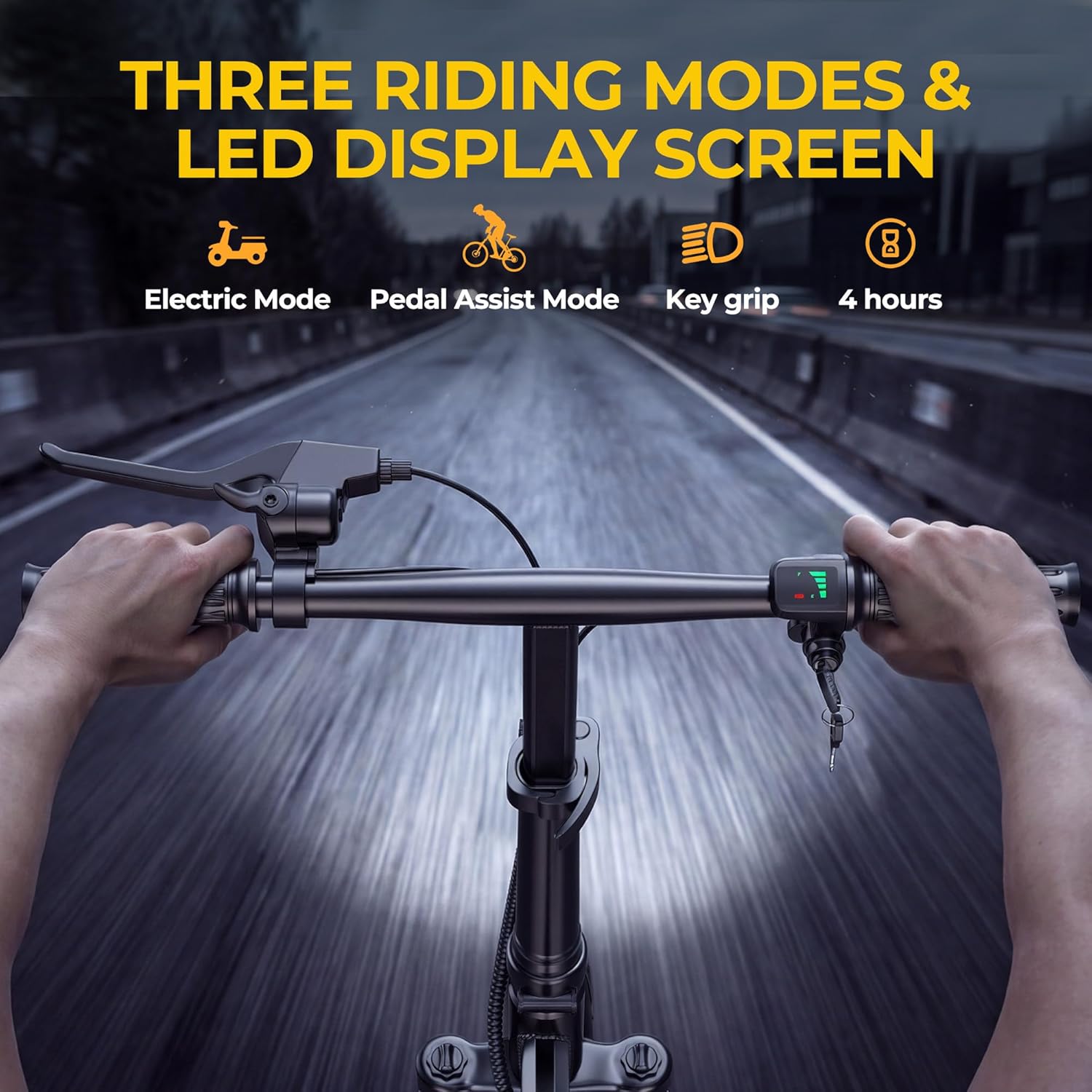 Electric Bike for Adults, 500W Motor, 20 MPH Max Speed Folding Ebike, 14